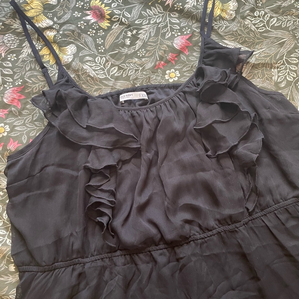 NWT Old Navy Plus Sized Black Ruffle Mini Dress